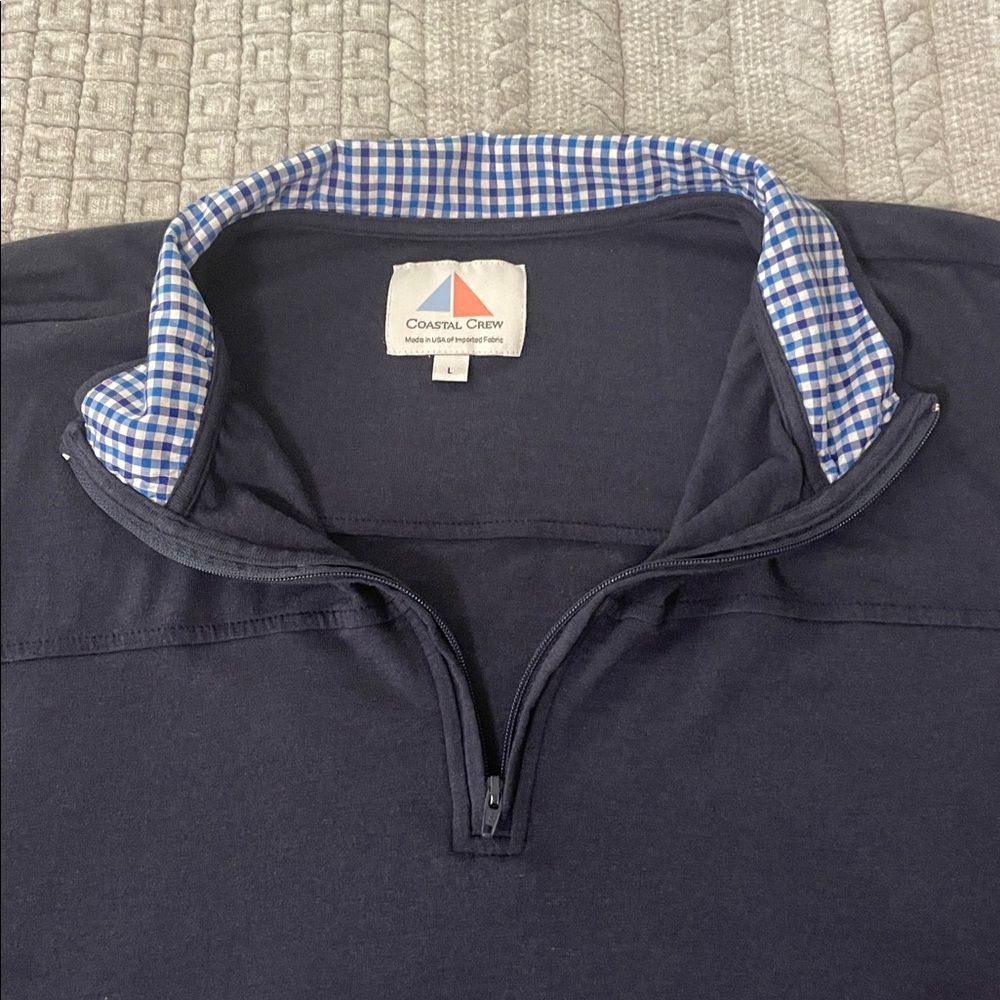 Coastal Crew Nantucket Deckhand Men’s Quarter Zip - Navy - Picture 5 of 7
